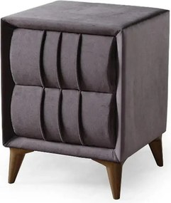 Noptiera BAROK, stofa catifelata gri antracit - Setra 811, 51x48x66 cm