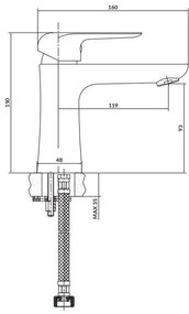 Baterie de lavoar Cersanit S951-359 CITY 15 cm crom lucios