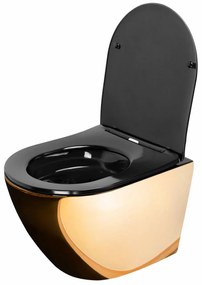Vas wc suspendabil Carlo Mini Flat auriu/negru