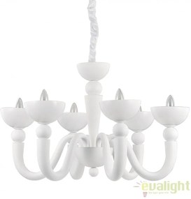 Candelabru LUX stil venetian cu 6 brate BON BON SP6 BIANCO 093994