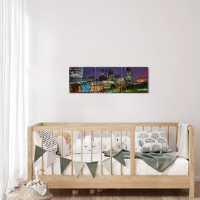 Tablou - Londra seara (cu ceas) (90x30 cm)