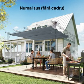 Outsunny Copertină pentru Pergolă cu 10 Orificii de Drenaj, Tavan de Rezervă în Poliester Respirabil, Doar Acoperire, 288x298 cm, UV30+, pentru Pergola Grădină 3x3m, Gri Închis | Aosom Romania