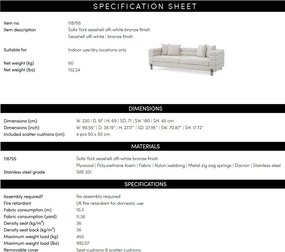 Canapea design LUX York, Seashell off-white