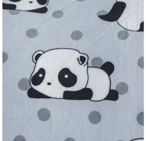 Lenjerie de pat microplus PANDA gri Dimensiune lenjerie de pat: 70 x 90 cm | 140 x 200 cm