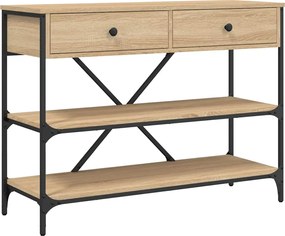 vidaXL Masă consolă cu sertare și rafturi stejar sonoma lemn prelucrat