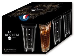 Set 4 pahare pentru băuturi La Rochére Saga, 340 ml