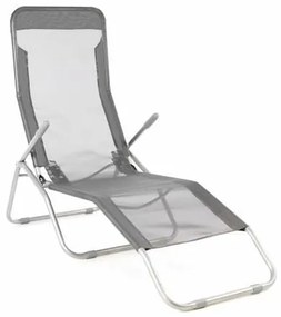 Șezlong reglabil de grădină - gri