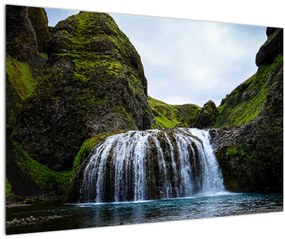 Tablou - Stânci cu cascadă (90x60 cm)