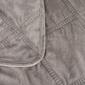 Cuvertură gri matlasată din catifea 180x260 cm – Ixia