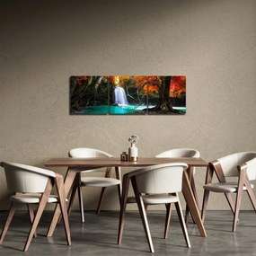 Tablou - Laguna de Smarald (cu ceas) (90x30 cm)