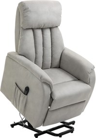 Homcom Fotoliu Electric cu Suport de Ridicare 150° si sistem Recliner pentru Relaxare in Textil, Gri 77x93x110cm