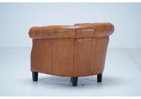Fotoliu Chesterfield, maro, din piele naturala
