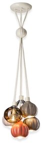 Lustra cu 6 pendule design italian realizat manual din ceramica si sticla AFOXÉ Mix
