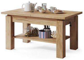 Masă extensibilă ADONIS cu raft, stejar craft