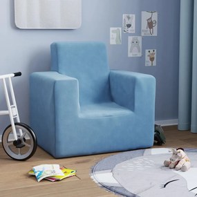 Canapea pentru copii, albastru, plus moale