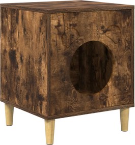 vidaXL Casa pentru pisici Stejar fumuriu 42,5 x 40 x 53 cm