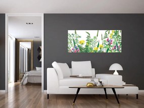Tablou - Flori de pajiște pictate (120x50 cm)