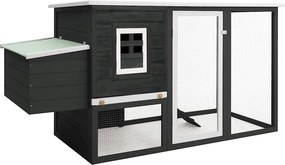 vidaXL Coteț de păsări de exterior, casă găini cu 1 cuibar, gri, lemn