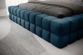 Pat tapitat cu somiera rabatabila si lada depozitare, 180x200 cm, ELTAP, BE-DIZ-MET-40AMO, Dizzle, metal/poliester, albastru inchis