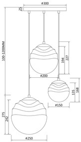 Suspensie Vinare Maytoni E14, Auriu, P074PL-03BS, Germania