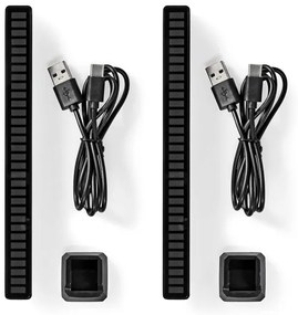 SET 2x lampă LED RGB reîncărcabilă de masă Nedis GALDP110BK LED/250 mAh
