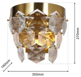 Aplică de cristal GRACE 2xE14/40W/230V aurie
