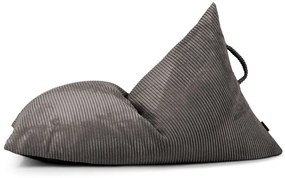 Fotoliu puf pentru copii gri închis cu tapițerie din catifea reiată Razzy – SLOWDOWN