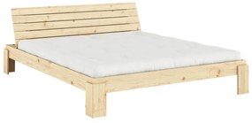 Pat matrimonial în culoare naturală din lemn de pin cu somieră 180x200 cm Layers – Karup Design