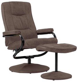 249308 vidaXL Fotoliu TV cu taburet, maro, piele întoarsă ecologică
