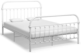 vidaXL Cadru de pat, alb, 140 x 200 cm, metal
