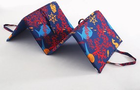 Saltea de plaja CALUT DE MARE CU CORALI 137x49 cm, albastru