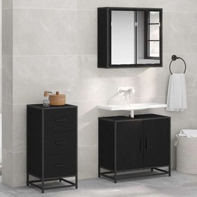 vidaXL Bufet Stejar Negru 35.5 x 35 x 76 cm