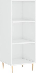 vidaXL Servantă, alb extralucios, 34,5x32,5x90 cm, lemn compozit