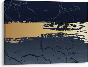 Tablou - Albastru și aur abstracție N⁰2 (70x50 cm)