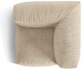 Modul pentru canapea modulară bej cu tapițerie din catifea (cu colț variabil) Martina – Micadoni