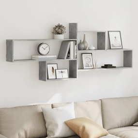 vidaXL Raft de perete, gri beton, 167,5x18x68 cm, lemn prelucrat