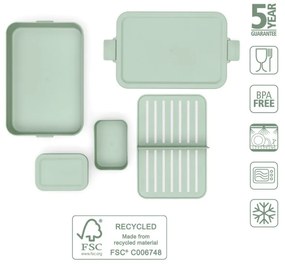 Cutie pentru alimente Brabantia Make&Take 1006291, 2 L, Cu separatoare, Inchidere etansa, Fara BPA, Verde