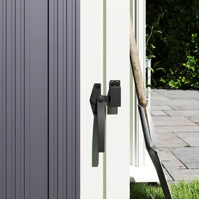 Outsunny Acoperitor pentru Tomberoane de Exterior cu 2 Compartimente, Capac Rabatabil 180°, din Oțel Galvanizat, pentru Grădină sau Patio, 146x81x122 cm, Gri Închis | Aosom Romania