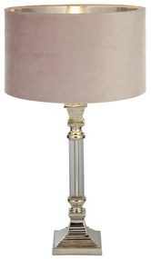 Veioza/Lampa de masa design lux elegant Belle crom/roz