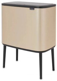Coș Brabantia Bo Touch 1003214, 11+23 L, Deschidere lină și silențioasă, Deschidere mare, Auriu metalic