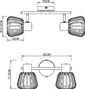 Globo 54663-2 - Aplica spot OLIN 2xE27/40W/230V