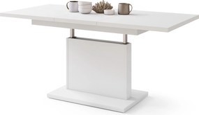 Mazzoni ASTON MINI Alb Mat - MĂSUȚĂ DE CAFEA MODERNĂ EXTENSIBILĂ REGLABILĂ PE ÎNĂLȚIME MASĂ TRANSFORMABILĂ