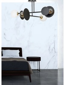 Lustră pe tijă MINERVA 2xE27/15W + 2xE14/10W/230V negru