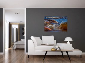 Tablou detailat - apa între pietre (90x60 cm)