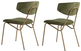 Set de scaune de sufragerie Nancy Green and Gold,2 buc.