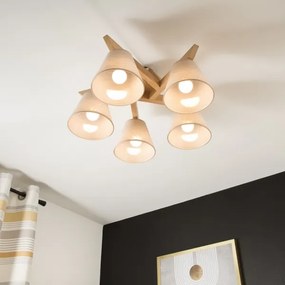 Lustr ANTONIO 5xE14/40W/230V, montaj plafon, stejar