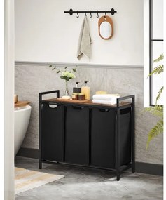 Coș pentru rufe REX maro/negru