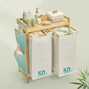 Coș de rufe cu două compartimente