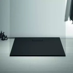 Cadita de dus dreptunghiulara Ideal Standard Ultra Flat New negru mat 100x80 cm