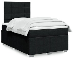 3291609 vidaXL Pat box spring cu saltea, negru, 120x190 cm, catifea